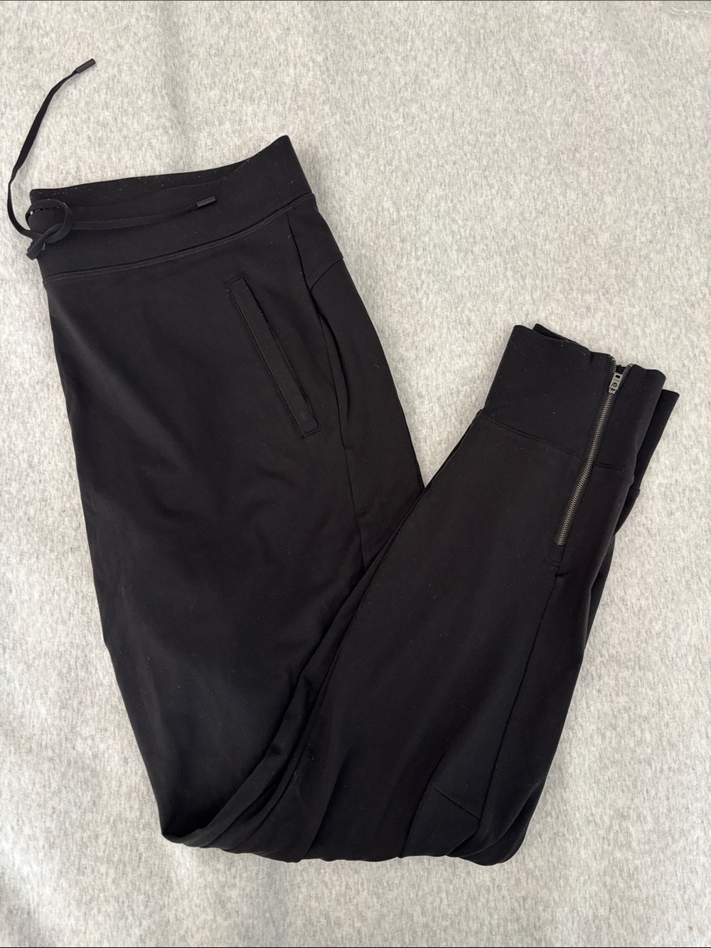 Athleta Black Large Tall Jogger Sweatpants with Ankle Zippers